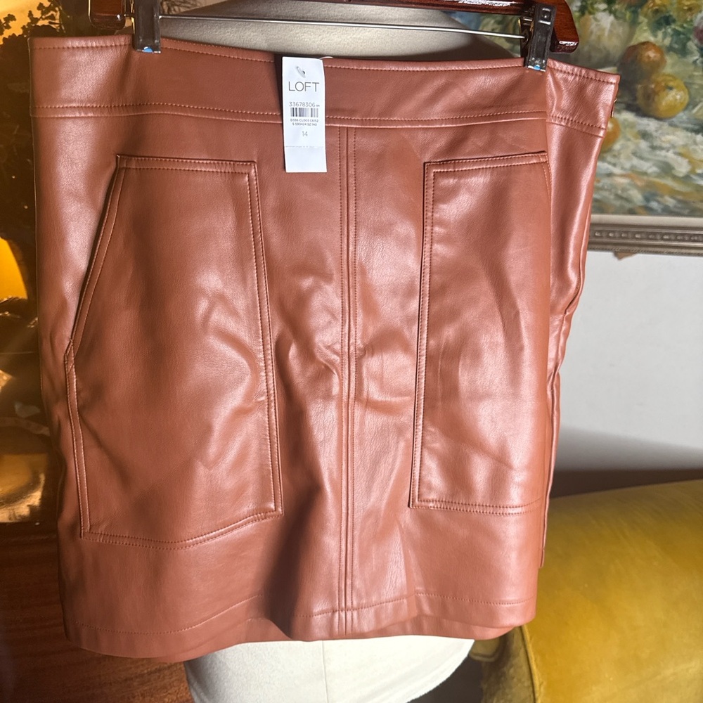 LOFT Faux Leather Skirt - Picture 2 of 4